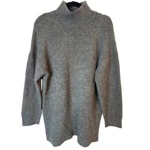ZARA Small Gray Wool Blend High Neck Sweater
